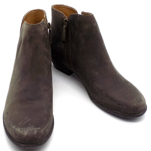 Clark's Unstructured Leather Ankle Boots Distressed Taupe Size 10 M Rustic - Picture 7 of 11